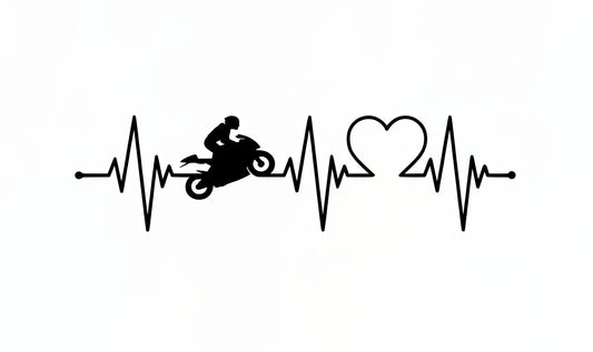 Motorrad Herzschlag Sticker