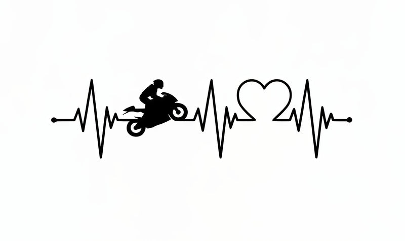 Motorrad Herzschlag Sticker
