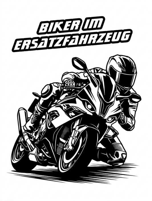 Biker im Ersatzfahrzeug Sticker